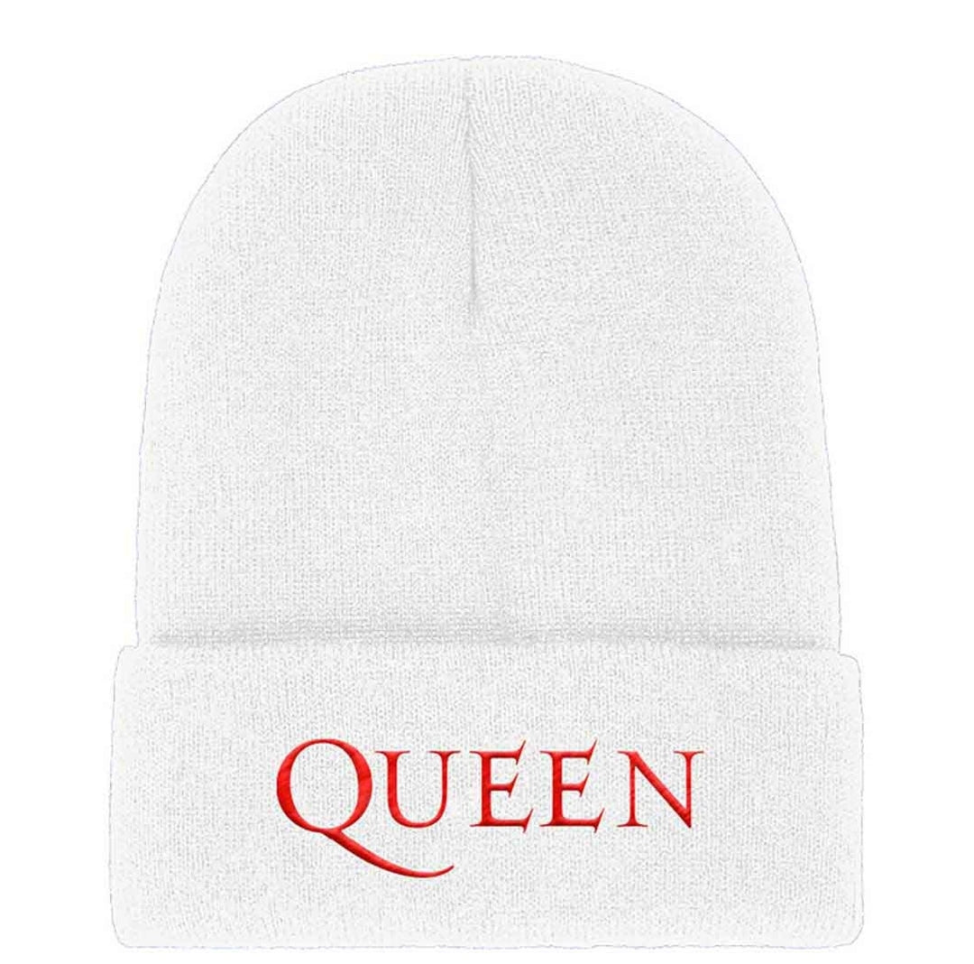 Official Queen Logo White Beanie Hat