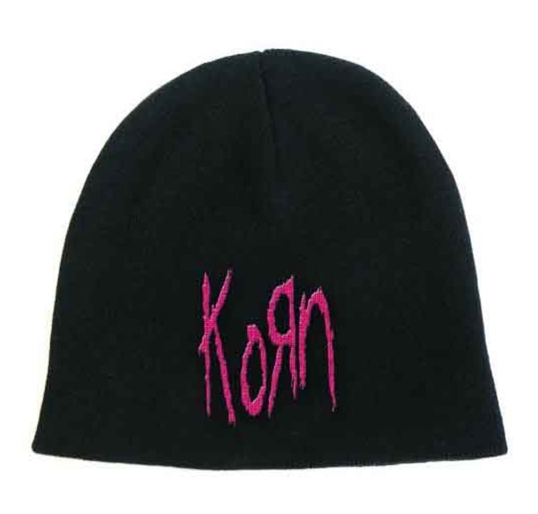 Official Korn Logo Black Beanie Hat