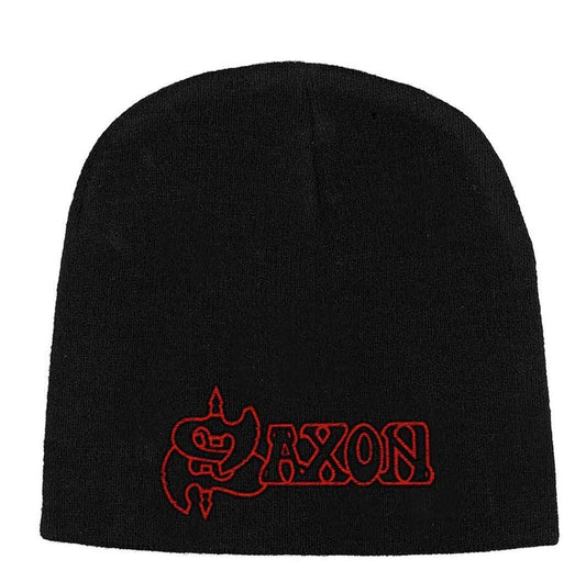 Official Saxon Logo Black Beanie Hat